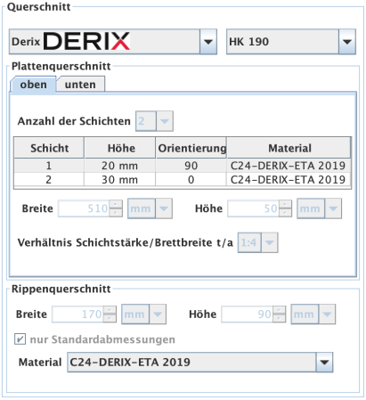 Querschnitt Hohlraumdecke