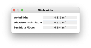 Fenster mit Flächeninfos