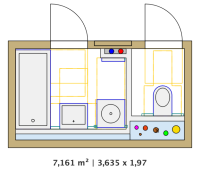 Grundriss mit Platzbedarf nach H5411