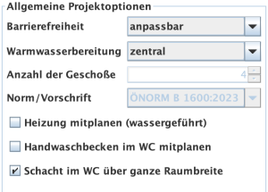 Allgemeine Projektoptionen