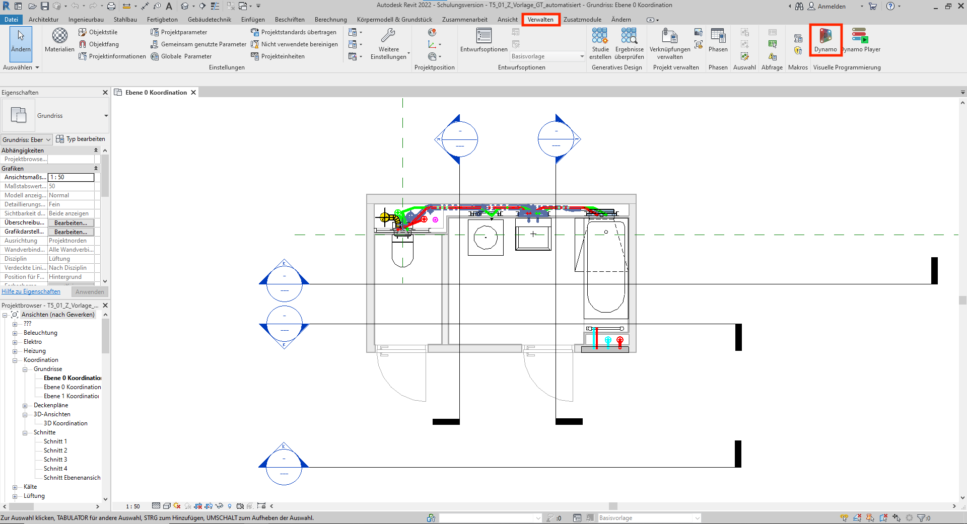 BIM-Modell in Autodesk® Revit® geöffnet